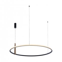 Suspensie CLAUD 22808-WOOD Zumaline LED, Negru, Polonia