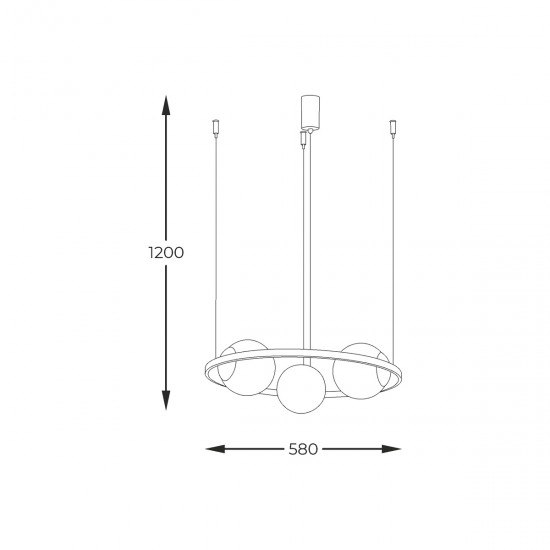 Suspensie ORBIT 5004 Zumaline E27, Negru, Polonia