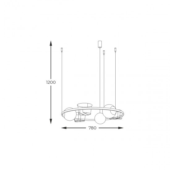 Suspensie PLANT 5005 Zumaline E27, Negru, Polonia