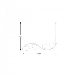 Suspensie WAVE 3 5014 Zumaline E14, Negru, Polonia