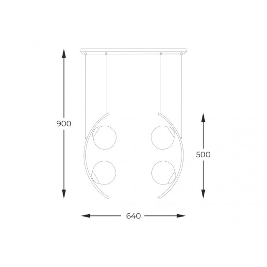 Suspensie HELIX 5016 Zumaline E14, Negru, Polonia