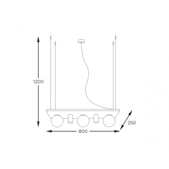 Suspensie PLANT SHELF 5555 Zumaline E14, Negru, Polonia