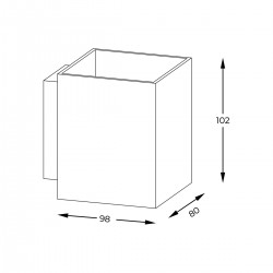 Aplica Exterior SOLA WL SQUARE BLACK-GOLD 91063-N Zumaline G9, Negru, Polonia