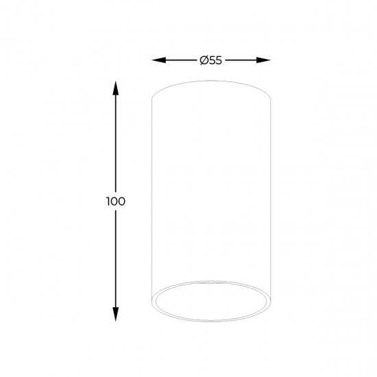 Downlight Aplicat TUBA SL 1 BLACK 92680-N Zumaline GU10, Negru, Polonia