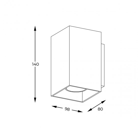 Aplica Exterior SANDY WL SQUARE WHITE 92697-N Zumaline GU10, Alb, Polonia