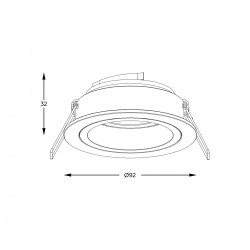 Downlight Incastrat CHUCK DL ROUND WHITE 92699-N Zumaline GU10, Alb, Polonia