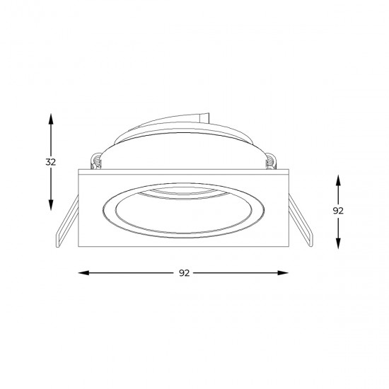 Downlight Incastrat CHUCK DL SQUARE WHITE 92703-N Zumaline GU10, Alb, Polonia