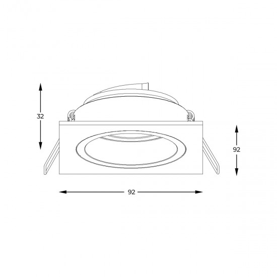 Downlight Incastrat CHUCK DL SQUARE BLACK 92704-N Zumaline GU10, Negru, Polonia