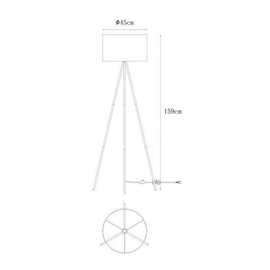 Lampadar CARA A4001-BK Zumaline E27, Negru, Polonia