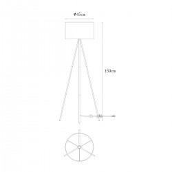 Lampadar CARA A4001-GLD Zumaline E27, Alb, Polonia