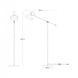 Lampadar SIGMA A4009-SBK Zumaline E27, Negru, Polonia