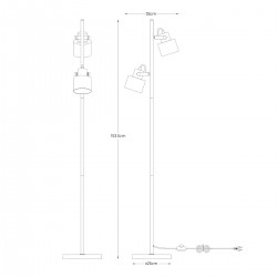 Lampadar DRACO A4022A-MBK Zumaline E27, Negru, Polonia