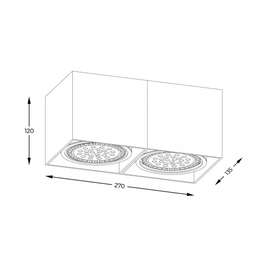 Downlight Aplicat BOX 2  ACGU10-116-N Zumaline GU10, Alb, Polonia