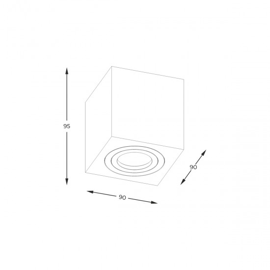 Downlight Aplicat QUARDIP SL ACGU10-160-N Zumaline GU10, Alb, Polonia