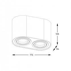 Downlight Aplicat RONDOC ACGU10-191-N Zumaline GU10, Negru, Polonia