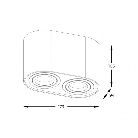 Downlight Aplicat RONDOC ACGU10-191-N Zumaline GU10, Negru, Polonia