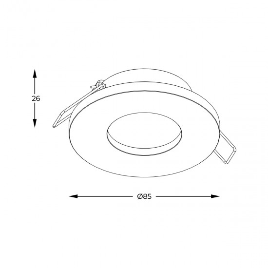 Downlight Incastrat CHIPA DL ARGU10-034-N Zumaline GU10, Negru, Polonia