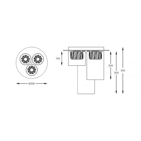 Lustra Plafon GEM C0389-03F-F7AC Zumaline LED, Auriu, Polonia