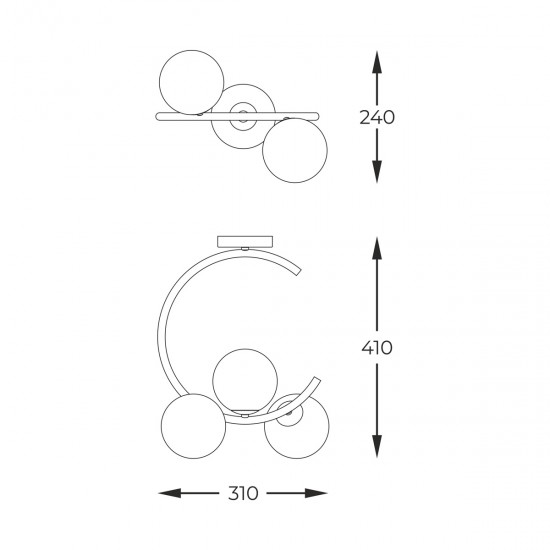 Lustra Plafon MOLECULE C0454-03Q-F7AA Zumaline G9, Auriu, Polonia