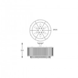 Lustra Plafon SERGIO C0528-06H-F4AC Zumaline E14, Crom, Polonia