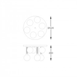 Lustra Plafon MIDA C0583-06D-2GHF Zumaline G9, Alama, Polonia