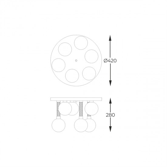 Lustra Plafon MIDA C0583-06D-2GHF Zumaline G9, Alama, Polonia