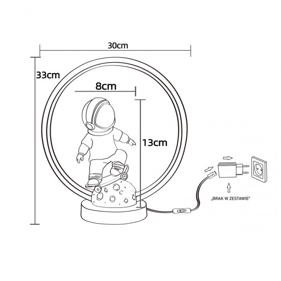 Veioza Copii ASTRONAUTA EX15S016-1 Zumaline LED, Multicolor, Polonia