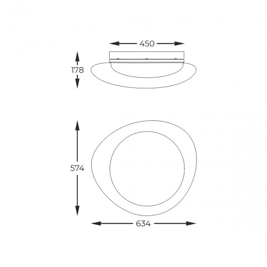 Plafoniera AURA FM2201001-570 Zumaline LED, Alb, Polonia
