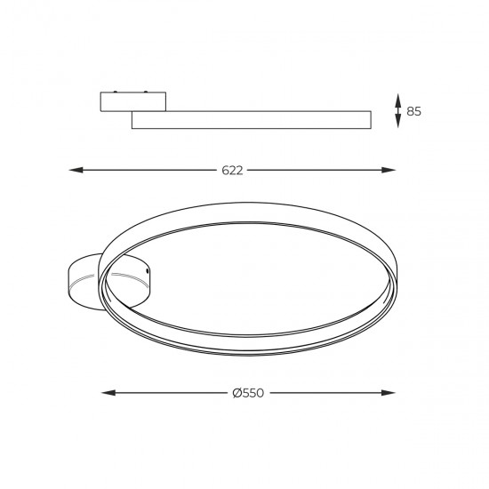 Aplica CIRCLE LA0770 Zumaline LED, Negru, Polonia