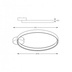 Aplica CIRCLE LA0772 Zumaline LED, Negru, Polonia