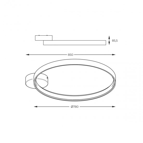 Aplica CIRCLE LA0772 Zumaline LED, Negru, Polonia