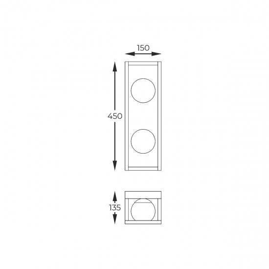 Aplica PIRO MB3115-2-3BT Zumaline G9, Negru, Polonia