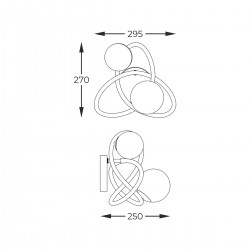 Aplica NISYRO MB4922-2-EBGN Zumaline G9, Negru, Polonia