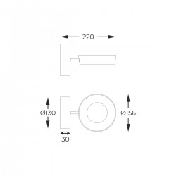 Aplica LARA MB7170-1-3BGT Zumaline LED, Negru, Polonia