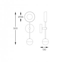 Aplica LARA MB7170-2-3BGT Zumaline LED, Negru, Polonia