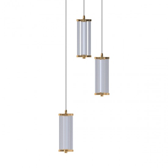 Suspensie CALLY MD3147-3A-3GT Zumaline LED, Auriu, Polonia