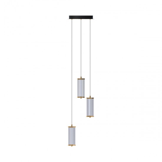 Suspensie CALLY MD3147-3A-3GT Zumaline LED, Auriu, Polonia