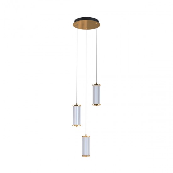 Suspensie CALLY MD3147-3A-3GT Zumaline LED, Auriu, Polonia