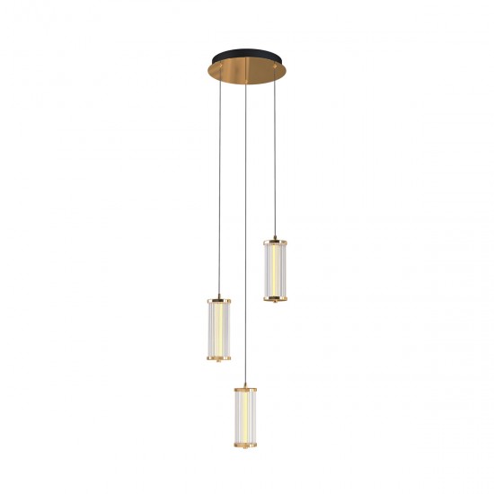 Suspensie CALLY MD3147-3A-3GT Zumaline LED, Auriu, Polonia