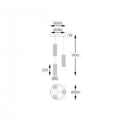 Suspensie CALLY MD3147-3A-3GT Zumaline LED, Auriu, Polonia