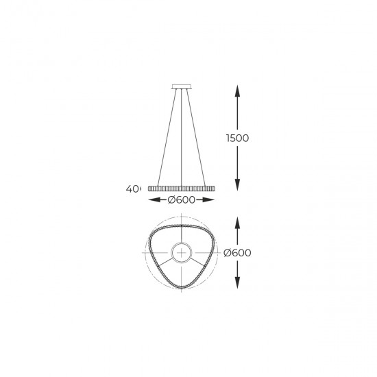 Suspensie ATHESA MD3169-1-3GT Zumaline LED, Auriu, Polonia