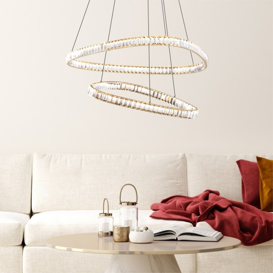 Suspensie ATHESA MD3169-2-3GT Zumaline LED, Auriu, Polonia