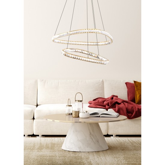 Suspensie ATHESA MD3169-2-3GT Zumaline LED, Auriu, Polonia