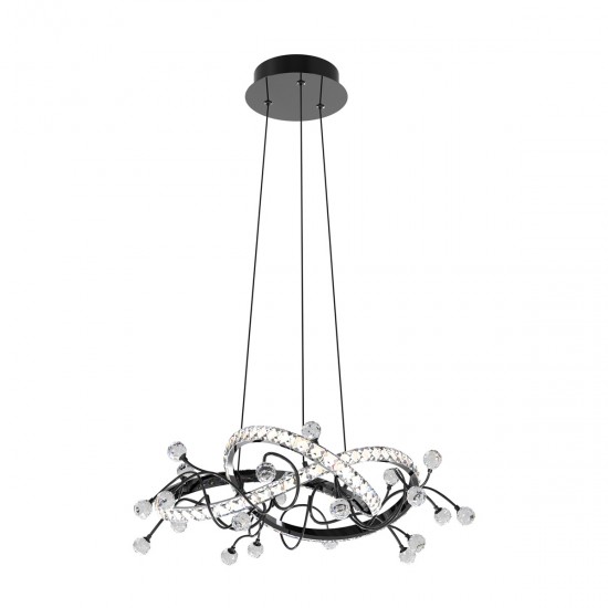 Suspensie MAIA MD3481-1S-3BCT Zumaline LED, Negru, Polonia