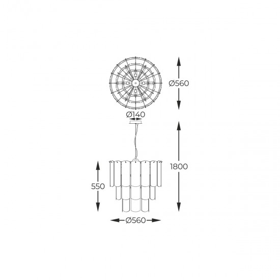 Pendul NIRA MD3523-14L-EBCN Zumaline E14, Negru, Polonia