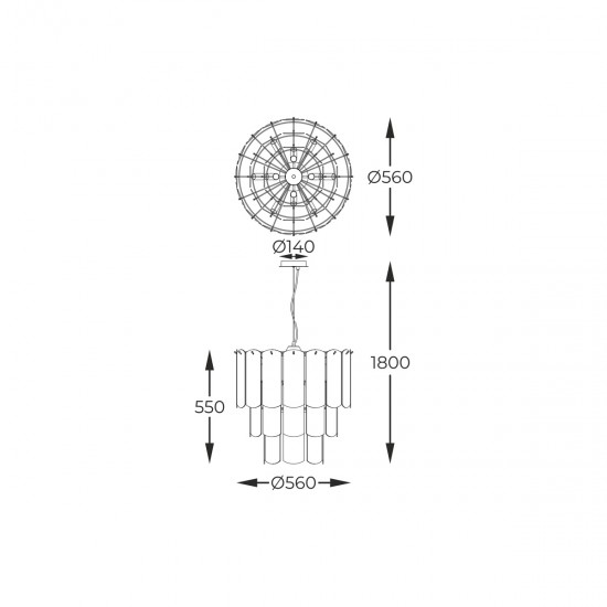 Pendul NIRA MD3523-14L-EGN Zumaline E14, Auriu, Polonia