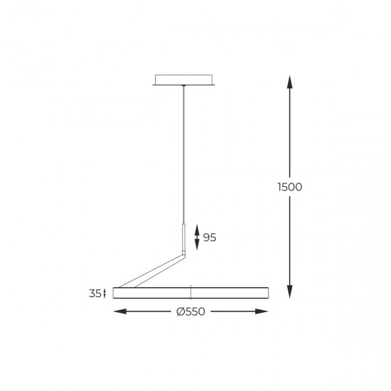 Suspensie MALU MD3689-1M-3BGT Zumaline LED, Negru, Polonia