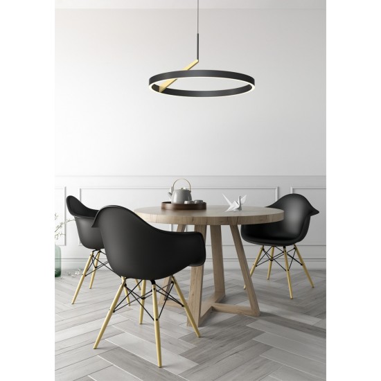Suspensie MALU MD3689-1M-3BGT Zumaline LED, Negru, Polonia