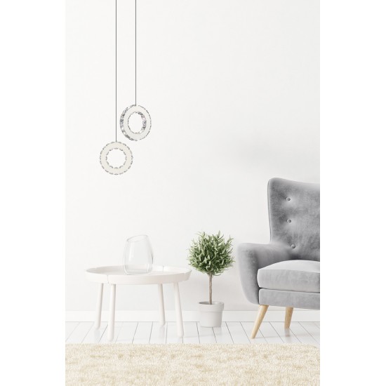 Pendul GIRONA MD3713-1-3CT Zumaline LED, Crom, Polonia
