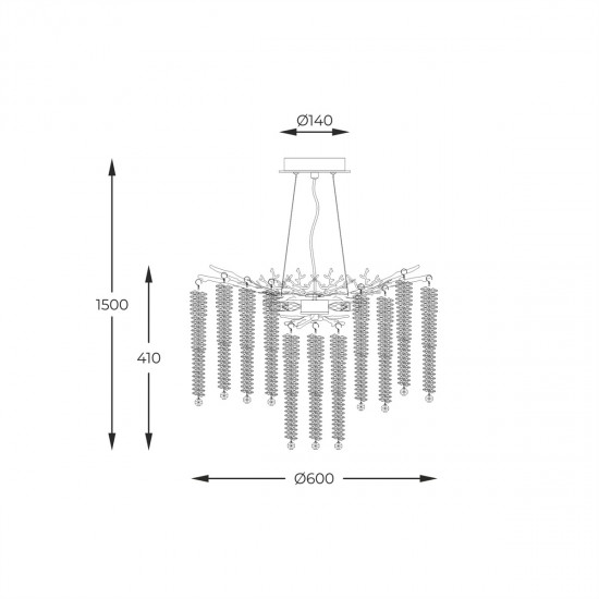 Candelabru DIJON MD3720-1-EGN Zumaline G9, Auriu, Polonia